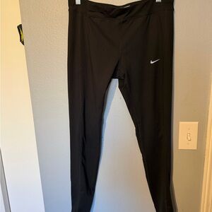 Nike Girls Black Performance Leggings with Swoosh